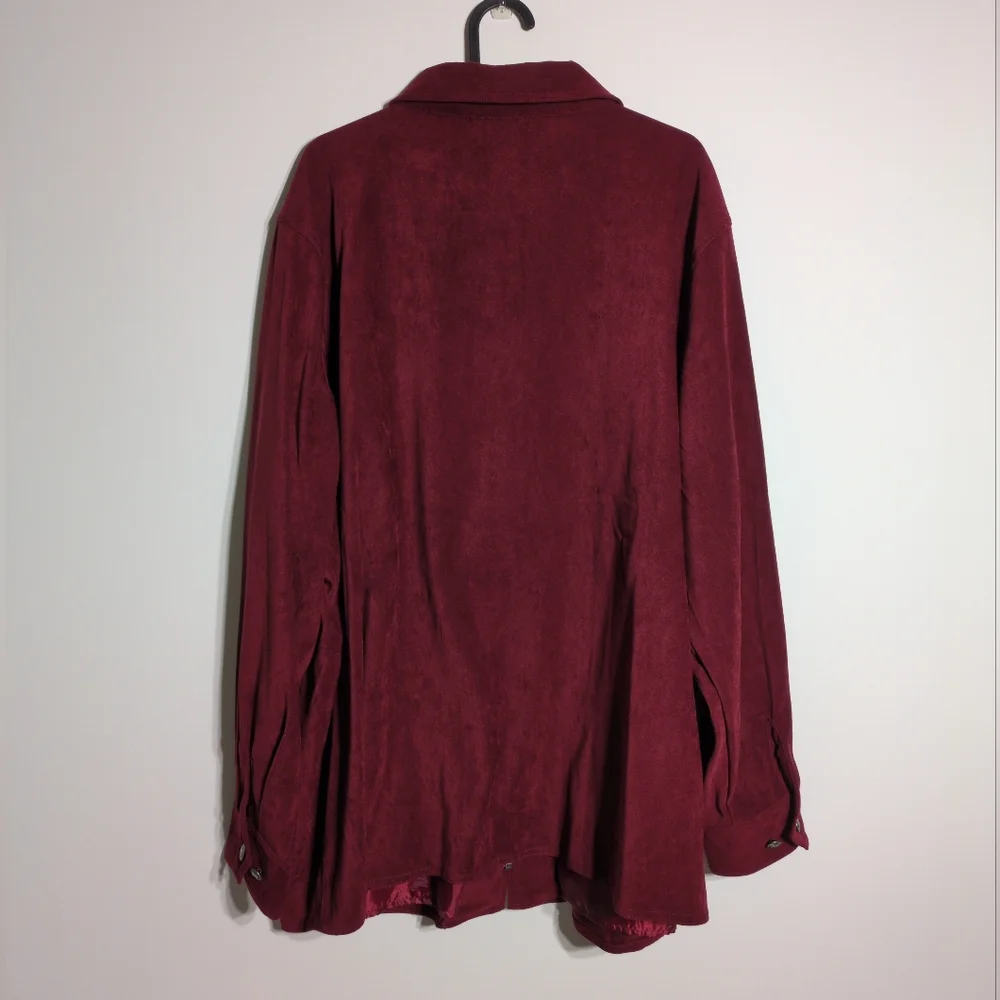 Bob Mackie Zippered Jacket 2X Wearable Art Cranberry Embroidery Tassels Lined - Picture 2 of 14